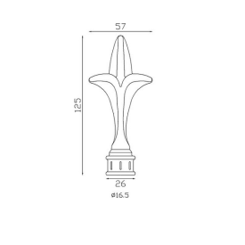 Fer de lance acier – pour barreau rond Ø26 mm, fixation soudable ou collable