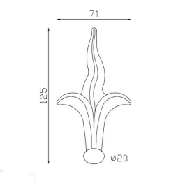 Fer de lance en acier forgé – pour barreau rond Ø20/Ø25 ou tube carré