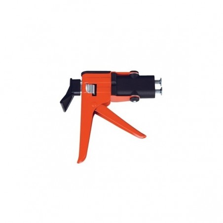 Pistolet double entrée – application colle bi-composant pour inox