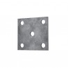PLATINE DE FIXATION CARRÉE À VISSER – 5 TROUS Ø12 – ACIER 100 X 100 X 5 MM