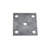 Platine de fixation carrée acier – 5 trous Ø12, 100 x 100 mm, ép. 5 mm