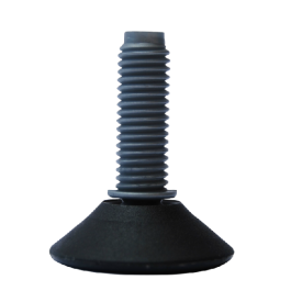 Vérin pied niveleur plastique avec tige filetée M10 – Base Ø32 à Ø50 mm