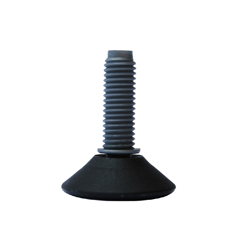 Vérin pied niveleur plastique avec tige filetée M10 – Base Ø32 à Ø50 mm