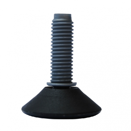 Vérin pied niveleur plastique avec tige filetée M10 – Base Ø32 à Ø50 mm