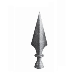 Fer de lance acier 185x55 – Fixation chapeau pour barreau rond Ø16