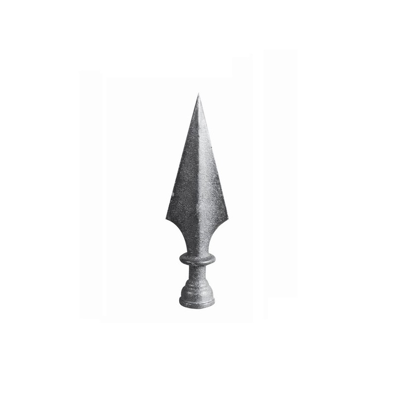 Fer de lance acier 185x55 – Fixation chapeau pour barreau rond Ø16