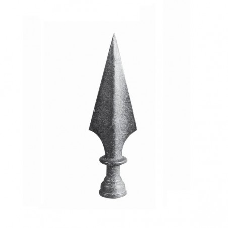 Fer de lance acier 185x55 – Fixation chapeau pour barreau rond Ø16