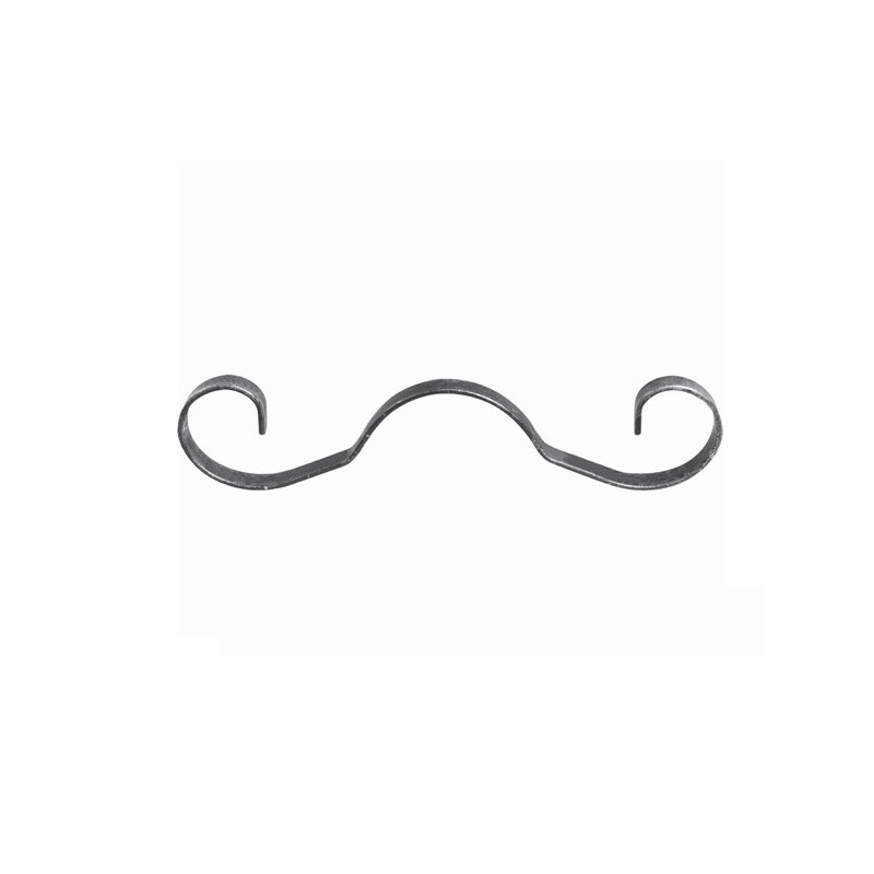 VOLUTE MOUSTACHE 240x55 ACIER PLAT 12x3 FORMÉE A FROID U0041