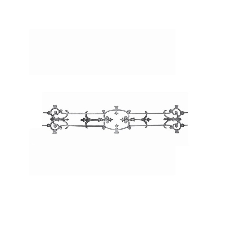 Frise décorative en fonte – 900x280 mm – 4 inserts acier pour soudure