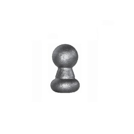 Boule décorative en acier sur chapiteau conique – Ø25 mm, hauteur 50 mm