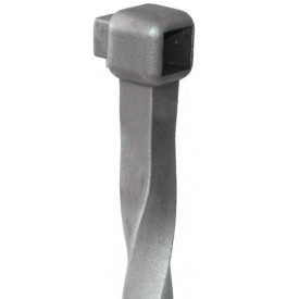 Patte de scellement en acier torsadé – pour traverse ou barreau carré 18 x 18 mm