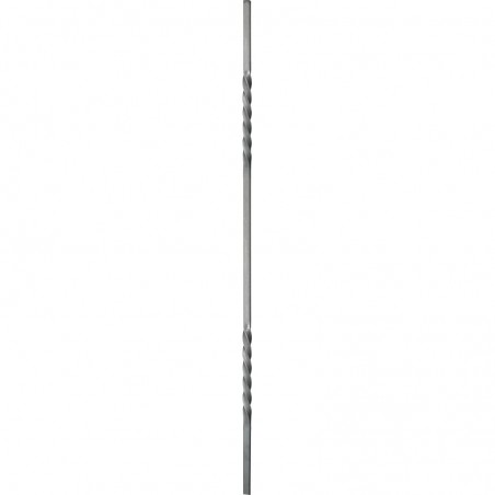 Barreau en fer carré avec double torsade – Disponible en 12, 14 ou 16 mm – Longueurs 1000 ou 1150 mm