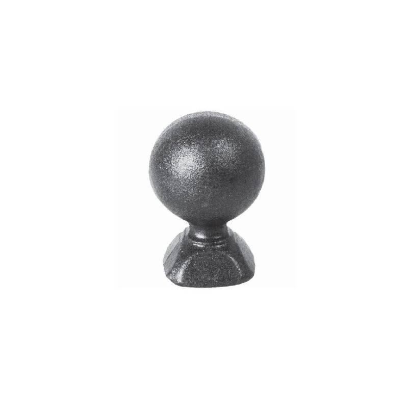 Boule pleine en acier forgé – embase pour poteau carré de 40 à 60 mm