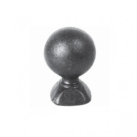 Boule pleine en acier forgé – embase pour poteau carré de 40 à 60 mm