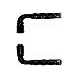 Béquille torsadée en aluminium – noir ou blanc – carré 7 mm – vendue par paire