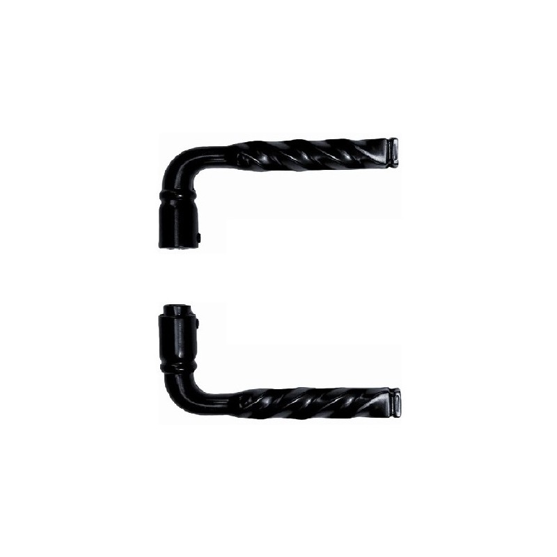 Béquille torsadée en aluminium – noir ou blanc – carré 7 mm – vendue par paire