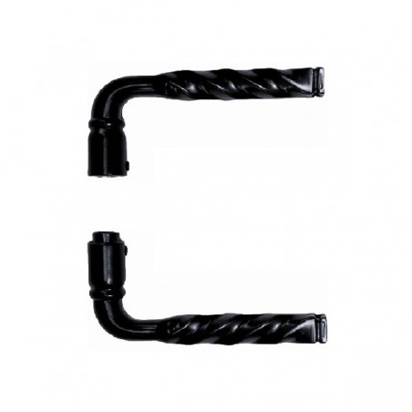 Béquille torsadée en aluminium – noir ou blanc – carré 7 mm – vendue par paire