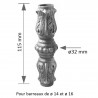MANCHON FONTE POUR BARREAU ROND – Ø14 À Ø18 MM – AVEC VIS DE SERRAGE