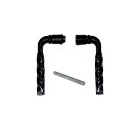 Béquille torsadée en aluminium – noir ou blanc – carré 7 mm – vendue par paire