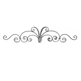 Couronnement de portail en kit 1275x270 mm avec volutes en acier plat