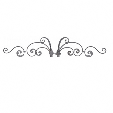 Couronnement de portail en kit 1275x270 mm avec volutes en acier plat