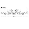 Couronnement de portail en kit 1275x270 mm avec volutes en acier plat