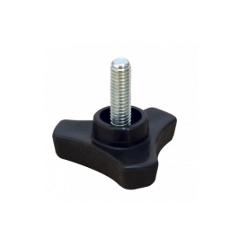 Poignée de serrage filetée M6/M8 – Acier zingué – Coloris noir – Hauteur 42,6 mm