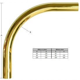 Angle laiton massif pour tube Ø38,1 ou Ø50,8 mm – Finition pré-polie