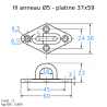 PONTET SUR PLATINE DIAMANT EMBOUTI
