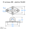 PONTET SUR PLATINE DIAMANT EMBOUTI