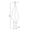 Fer de lance 185x55 – Pour barreau Ø16 mm