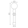 BOULE EN ACIER ESTAMPÉ AVEC SUPPORT EN FER FORGÉ – HAUTEUR 95 OU 125 MM