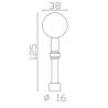 BOULE EN ACIER ESTAMPÉ AVEC SUPPORT EN FER FORGÉ – HAUTEUR 95 OU 125 MM