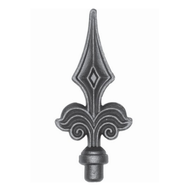 Fer de lance acier forgé – pour barreaux ronds Ø12 ou Ø16 mm, forme décorative