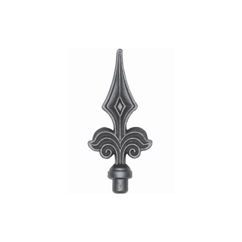 Fer de lance acier forgé – pour barreaux ronds Ø12 ou Ø16 mm, forme décorative