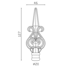 Fer de lance acier forgé – pour barreaux Ø20, Ø30 ou Ø40 mm, plusieurs tailles