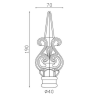 Fer de lance acier forgé pour barreaux Ø20 à Ø40mm