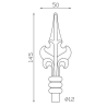 FER DE LANCE ACIER FORGÉ POUR BARREAUX RONDS Ø12 À Ø20 – POUR TUBE OU PLEIN