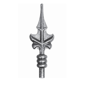 Fer de lance acier forgé – pour barreaux ronds Ø12 à Ø20 mm, tube ou plein