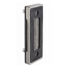 Gâche Locinox pour serrure de portail coulissant, tubes 40 à 80 mm, boîtier aluminium brut.
