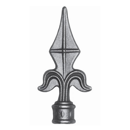 Fer de lance acier forgé – pour barreau Ø16 mm, base Ø26 mm, hauteur 125 mm