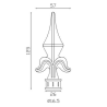Fer de lance en acier forgé pour barreau rond de Ø16mm