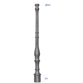 POTEAU DE DÉPART EN FONTE – HAUTEUR 950 MM – BASE Ø75 MM