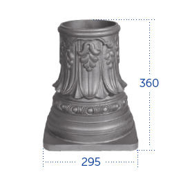 EMBASE FONTE 360x295 MM POUR TUBE Ø160 MM – BASE 295x295 MM