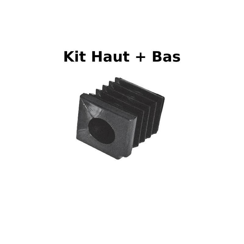 Kit d’embouts en nylon Ø20 mm pour pivot – pour tube carré 30 à 40 mm