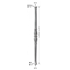 Barreau fonte GS pour rampe – H655 mm – taraudé M10 – finition brute non galvanisable