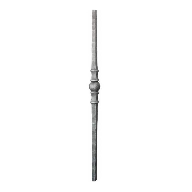 Poteau simple boule acier forgé à chaud – carré 25 mm – H1200 mm
