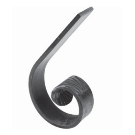 Volute en J en acier forgé – Élément décoratif pour rampes et garde-corps