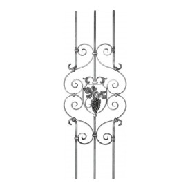 VOLUTES PRÉASSEMBLÉES EN PANNEAU RAISIN ACIER FORGE