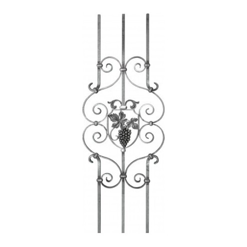 VOLUTES PRÉASSEMBLÉES EN PANNEAU RAISIN ACIER FORGE